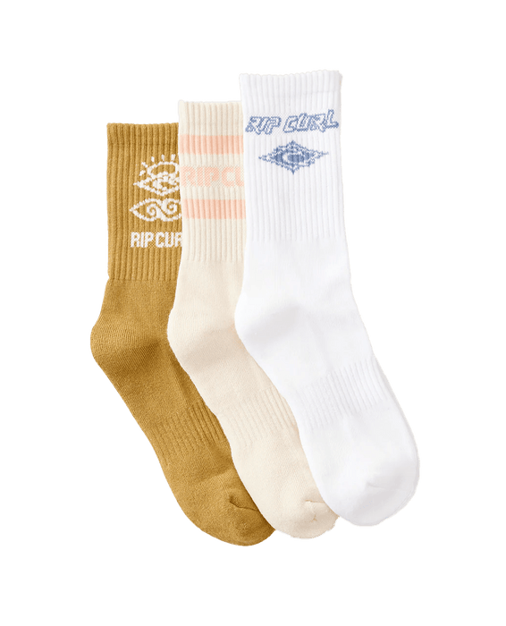 Rip Curl Icons Of Surf 3 Pack Ladies Socks Bronze