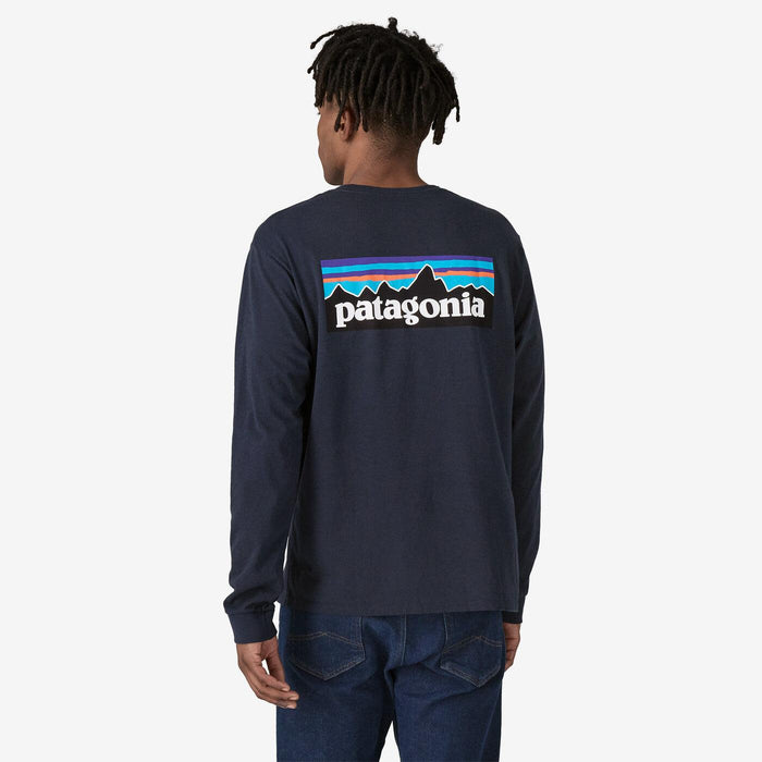 Patagonia Long-Sleeved P-6 Logo Responsibili-Tee New Navy